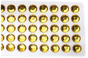 ALLSTARCO 10mm SS46 Amber Self Adhesive Acrylic Rhinestones Plastic Face Gems Stick On Body Jewels for DIY Cards and Invitations Crafts Bling Sticker - 5 Sheets - 250PCS