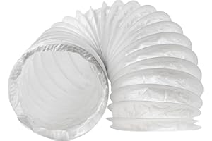 REPA MARKET 15 cm / 150 mm – 1 m długości, biała rura zbierająca kurz z PCW – rura próżniowa – elastyczny wąż próżniowy – idealny do namiotów szklarniowych, szklarni, wentylacji domowej – wąż ze stali sprężynowej