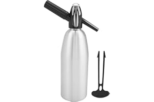 MUTUER Soda Siphon,Fashionable Attractive Soda Water Bottle Cup with Pressure Regulator Soda Maker(Silver,Alloy) (Silver)