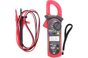 BOABY Multimètre À Pince Numérique, Courant Alternatif 400A Tension Ac & Dc 600V Lcd Pince Ampèremétrique 4000 Points Trms Testeur de Diode, pour Capacité, Continuité, Résistance, Fréquence(Red)