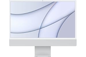 Apple 2021 Computer desktop all-in-one iMac con chip M1: CPU 8 core, GPU 8 core, display Retina da 24", 8GB di RAM, 512GB di archiviazione SSD. Compatibile con iPhone/iPad; color Argento