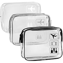 3 Beauty Case Da Viaggio Trasparenti - Borse Per Cosmetici Con Zip, Impermeabili, 20.5x15.5x5 Cm, Per Uomo E Donna, PVC E TPU - Foto 11