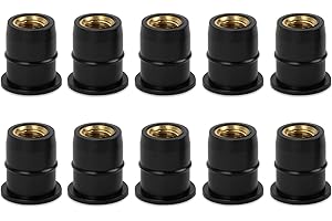 Motocicleta M6 Parabrisas Carenado Pernos Bien Tuercas, PSLER 10Pcs 6mm Tornillos Parabrisas de Goma para la Mayoría de Las Motocicletas Accesorios de Repuesto Negro