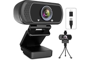 TOLULU USB C Webcam for PC: 1080P HD Web Cam with Mic,Computer Camera with Privacy Cover & Tripod Stand for MAC Desktop Laptop, Wide Angle Webcam Pro Streaming Web Camera for Zoom/Skype/Teams/Webex