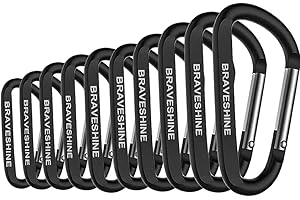 BRAVESHINE Carabiner Clip, Caribina Clip Keyring Strong, D-Ring Carabiner Key Chain Clip Hook For Key,Fishing,Camping,Outdoor,Daily life Use