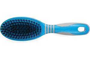 Ancol Ergo Soft Brush Clear Grooming Tool for Dogs and Cats - Gentle Bristles for Smoothing Coats and Removing Loose Hair - Ideal for Small Dogs Puppies and Sensitive Areas