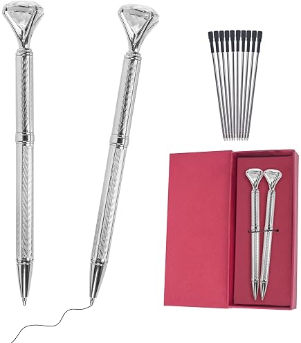 Personalisiert Diamant-Kugelschreiber — Mit Kristall & Gravur, Bis Zu 30 Zeichen, Geschenk Für Büro & Feier