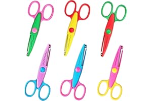 NVTRSD 6 Stück Zickzackschere Kinder, Handsichere Kinders-Werkzeuge, Verwendet für Vorschulschulbildung Papierschneidwerkzeuge, Handgefertigte Handwerkszeuge Zickzack-Werkzeuge