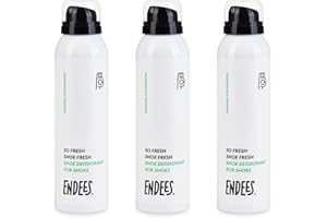 Endees – So Fresh Shoe Deodorant Spray (3x150ml) – BoV Technology for Extended Aerosole Use – Shoe Odour Neutraliser – Grapefruit Scented – Sports & Daily Use – 3 Units Set