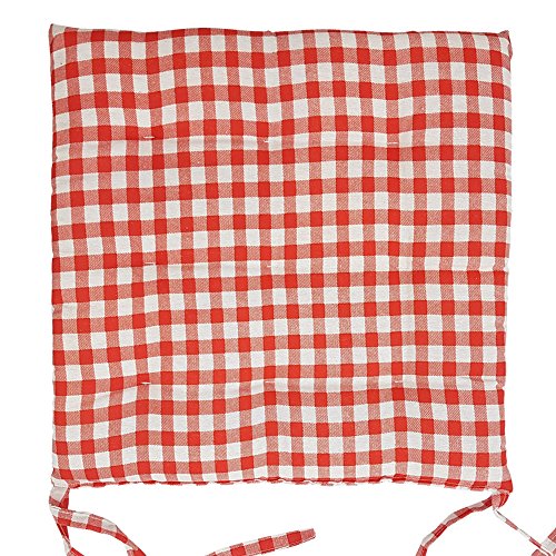 2x proheim Stuhlkissen Karo 40 x 40 cm 9er Steppung in Rot gepolstertes Sitzkissen bequeme & komfortable Sitzauflage in Sparsets – Farbwahl - 2