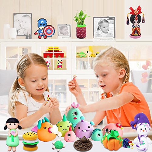 Polymer Ton 24 Farben Clay, WonderforU Fimo Ofen backen Lehm Kinderknete und Werkzeuge (24 Farben) - 6