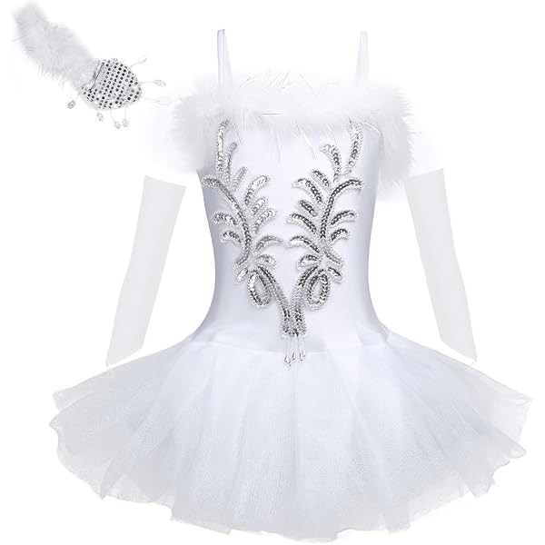 Ballettkleid Für Mädchen – Schwanensee Design, Mit Tutu-Rock, Größen 100–170 Cm, Aus Stretch-Baumwolle