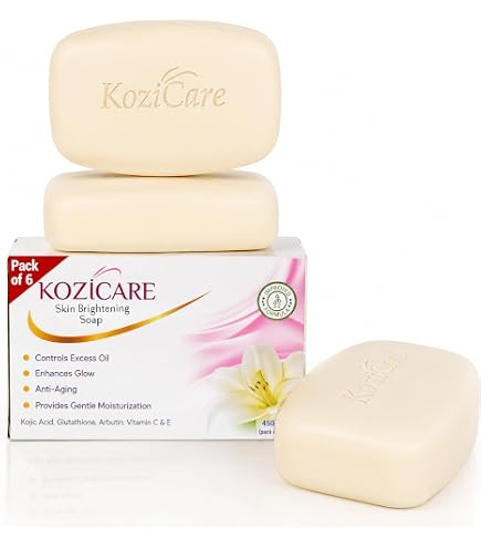 Kozicare Skin Lightening Soap with 0.50% Kojic Acid,0.50% Arbutin, 0.50% Vitamin C, 0.50% Vitamin E, 0.30% Glutathione |Sun screen protection |keeps your skin young and moisturised