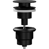 AQG &ndash; Click-Clack Basin Valve &ndash; Flat Plug &ndash; Compatible with Overflow and Without Overflow &ndash; Elegant Design and High Durabilit