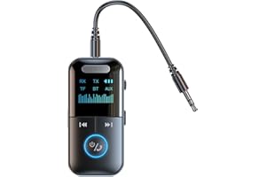 XIEANDKONG Récepteur Bluetooth 5.4 Voiture, 4 en 1 Transmetteur Recepteur Bluetooth avec Double Connexion Émetteur Récepteur Bluetooth AUX 3,5 mm Audio pour Stéréo Voiture, Stéréo Domestique