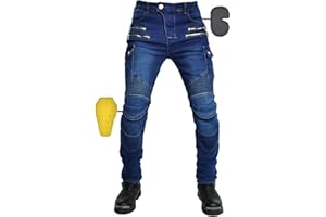 SHUOJIA Pantalons De Moto pour Hommes Et Femmes, Jeans De Motard De Moto Protection Renforcée Pantalons De Moto Pantalons en Denim Pantalons De Course