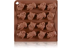 WishesMar Stampo Silicone per Cioccolato Forma di Vari Gattino Gatto - 16 Cavità Anti-aderente Riutilizzabile Stampi in Silicone per Caramelle Cioccolatini Praline Decorazione di Torte