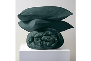 Lisola Set Copripiumino Una Piazza E Mezza, in Cotone Pregiato, Made in Italy, Sacco Copripiumino 200x240 cm + 2 Federe 50x80cm, Tinta Unita. Modello: Tortona, Rayong