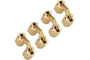 Jadeshay Bisagra Barril,4 Piezas 8mm Bisagra de Barril Cilíndrico Latón Invisible Mini Bisagras Ocultas 180°Ángulo de Apertura para Armarios Muebles Cajas de Joyería