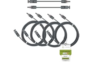 solartronics Solarkabel Doppelpack 4x 10 Meter 6mm² H1Z2Z2-K Schwarz & Schwarz Solarstecker beidseitig - Verlängerungskabel 6qmm - Made in Germany - inkl. 0% MwSt. gem. § 12 Abs. 3 UStG (4x 10m)