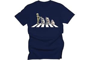 GP-Tees Abbey Road Droids Space Wars Sci Fi Movie Film Inspired Premium Quality Modern Fit T-Shirt Top for Men