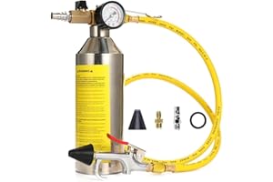 JTZXJJX Autoklimaanlagen-Spülwerkzeug, Auto-Reinigungskanister mit Sprühdüse, enthält 220 PSI Manometer, Luftanschlüsse und Schläuche zur Reinigung von Klimaanlagenleitungen, Kraftstoffleitungen