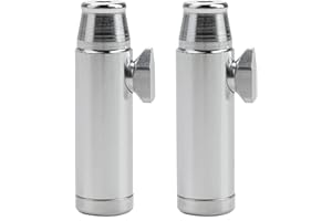 HDKAJL 2 Bullet Sniffer Snorter, Esnifador de Polvos, Metal Snuff Bullet, Cohete Portátil Snorter, para Los Amantes del Rapé al Aire Libre, Uso de Viaje (Plata)