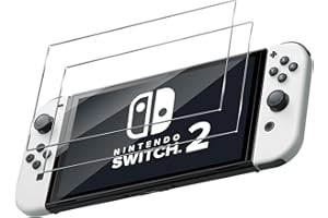 Aerku Protector de Pantalla Accesorios para Nintendo Switch 2, [2 Piezas] 9H HD Alta Sensibilidad Resistente a Arañazos Cristal Templado Vidrio Templado para Switch2