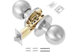 Knpwer Door Knob with Lock,Entrance Knob Set, Locking Door Handle with Lock,Locking Door Knob, Passage Door Knobs,External Lock Set