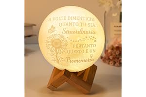 VETBUOSA Regalo Donna Compleanno - Motivazionale Lampada Luna, Lampada da Comodino | Abat Jour da Comodino | Idea Simpatica | Compleanno & Festa | Bambina Donna Uomo Amico Ado | Sorpresa Collega Ufficio