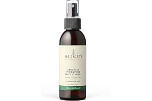 Sukin Signature Hydrating Mist Toner 125ml - alcohol free with Chamomile & Rosewater; cruelty free & vegan friendly - soothes, purifies & cools tired skin.