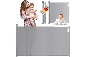 KOOPMANN Treppenschutzgitter Türschutzgitter ausziehbar 0-140 cm - Baby, Haustiere Absperrgitter und Türschutzrollo - ideal für Treppen, Türen & Flure - Kinder- & Haustiersicher - inkl. Auto-Close Funktion