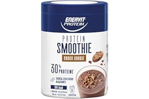 Enervit Protein, Smoothie Choco Cookie, 30% di Proteine, Gusto Biscotto e Cacao, con Granella di Biscotto, Senza Zuccheri Aggiunti, Spuntino Goloso e Proteico, 1 Smoothie=114 kcal, Barattolo da 320g