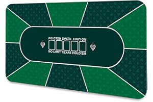 LLaiEr Tapete de Póquer multijugador Tapete de Goma de Texas póquer tapete de póquer Plegable Almohadilla de Mesa de póquer portátil póquer Juego de póquer Blackjack (140*70*0.2cm,Green)