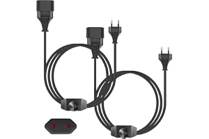 Behogan 2-i-1 EU-platt kontakt: 2 stycken LED-dimmer med 2 m kabel, steglöst dimbar, plug-and-play, för vardagsrum, sovrum (s