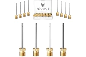 ETENWOLF 12PCS A102 Brass Ball Pump Needles with Storage Case, No Break Heavy Duty Air Pump Needles for Balls, Compatible wit