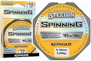 Konger Lenza da pesca STEELON spinning fluorocarbonio rivestita, 0,12-0,30 mm/150 m monofilo