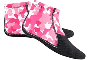 YDQUANI 3mm Short Wetsuit Socks, Camouflage Low-Cut Neoprene Sock Keep Warm Non-Slip Diving Socks for Men Women Open Water Swimming Surfing Kayaking Snorkelling