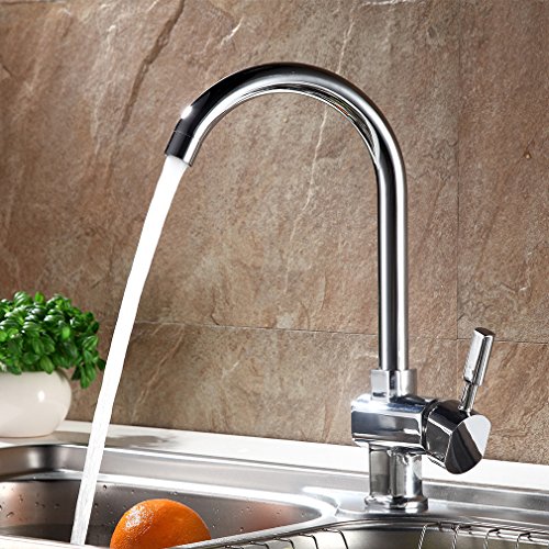 Auralum® Waschtischarmatur Einhandmischer Wasserhahn Spültisch Waschbecken Armatur inkl. 2x Flexible Schläuche