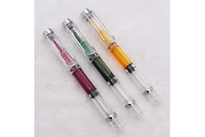 LANXIVI 3 PCS 3009 Penna Stilografica a Pistone flessibile a punta di pennello a stantuffo da fine a larga per schizzi, disegni, album di ritagli e pittura calligrafica