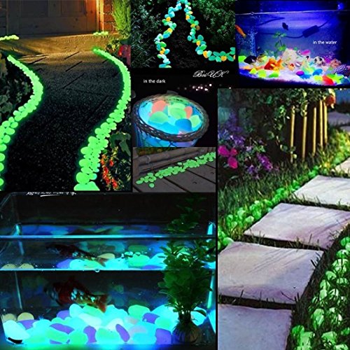 100 Stück Leuchtsteine nachtleuchtende Steine leuchtende Kiesel Aquarium Garten Deko - 2