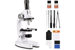 H8W8H Kids Microscope High Magnification Portable Science Kit With Led Light,Beginner Microscope For Kids,Students Microbiological Observation Preschool Home Study Educational Toys