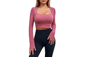 Imily Bela Damska koszulka z długim rękawem Slim Gym Top Quick Dry Sport Yoga Top Basic T-Shirt z wbudowanym biustonoszem