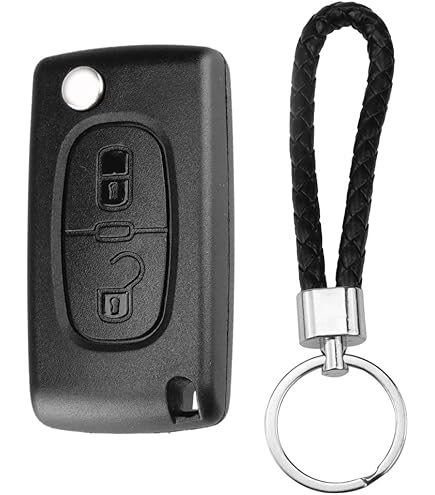 KUNIO Custodia portachiavi adatta per Peugeot 207 307 407 308 607 3008 5008 adatta per Citroen C3 C4 Picasso Berlingo DS3 protezione chiave TPU cover portachiavi custodia 2 tasti argento C