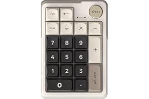 ELMWAY KZZI K20 Wireless Mechanical Number Pad Rechargeable Tri-Mode Numeric Keypad (Bluetooth/2.4G/USB-C), RGB Backlight, Aluminum Knob & Hot-Swappable – Starry Gray