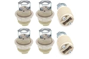 TWDRTDD Portalampada G9 Con Staffa, Attacco Alogeno in Ceramica Filettata Con Anello per Lampadina (Confezione da 6)