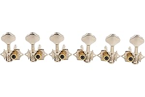Musiclily Pro 3x3 Acoustic Guitar Tuners Machine Heads Tuning Keys Pegs Set, Nickel with Chrome Button