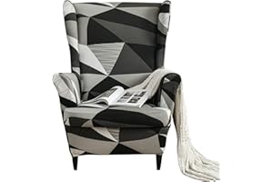 MINGPINHUIUS Wingback Chair Cover Sofa Slipcover - Stretch Polyester Wingback Armchair Covers Super Soft Furniture Protector Couch for Living Room Machine Washable/Skid Resistance