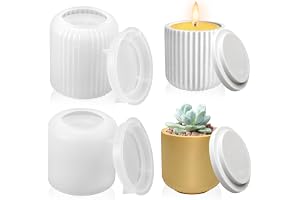 Set di 4 Stampi per Candele in Silicone - Vassoio Ovale e Barattoli a Righe per la Decorazione Fai da Te di Casa, Stampi Facili per Piante in Cemento e Portacandele | SHEIN ALIA
