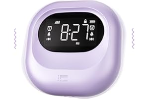 MESQOOL Reloj despertador con Vibración, Reloj Despertador con Batería Recargable, Tres Niveles de Vibración Ajustables, Inalámbrico, Doble Alarma, Reloj Despertador de Viaje Digital Portátil para Sordos